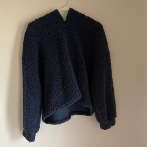 Navy Blue Cropped Hoodie